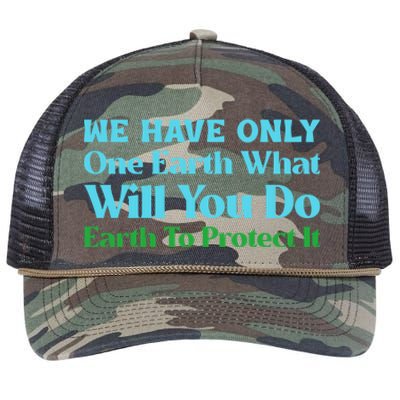 Save The Oceans Marine Life For Environtal Awareness Gift Retro Rope Trucker Hat Cap