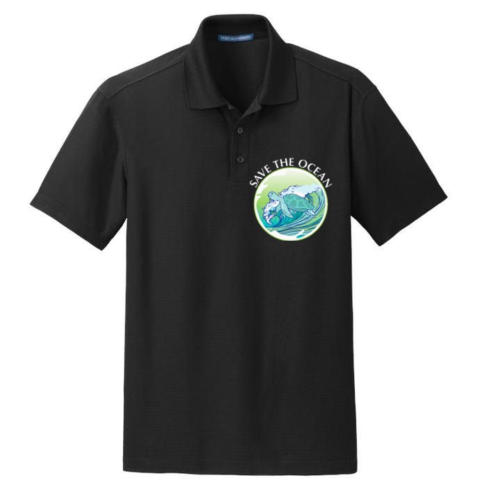 Save The Ocean Marine Biology Biologist Sea Turtle Lover Dry Zone Grid Polo