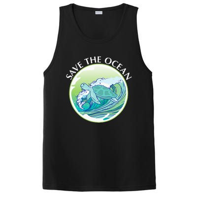 Save The Ocean Marine Biology Biologist Sea Turtle Lover PosiCharge Competitor Tank