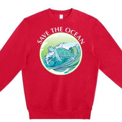 Save The Ocean Marine Biology Biologist Sea Turtle Lover Premium Crewneck Sweatshirt