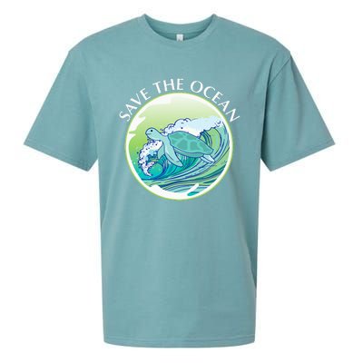 Save The Ocean Marine Biology Biologist Sea Turtle Lover Sueded Cloud Jersey T-Shirt