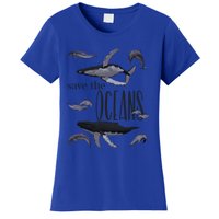 Save The Oceans Whale Dolphin Print Marine Ocean Gift Women's T-Shirt