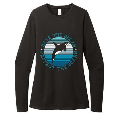 Save The Orcas Protect The Ocean Whale Design Gift Womens CVC Long Sleeve Shirt