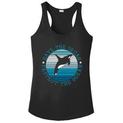 Save The Orcas Protect The Ocean Whale Design Gift Ladies PosiCharge Competitor Racerback Tank