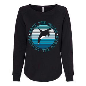 Save The Orcas Protect The Ocean Whale Design Gift Womens California Wash Sweatshirt