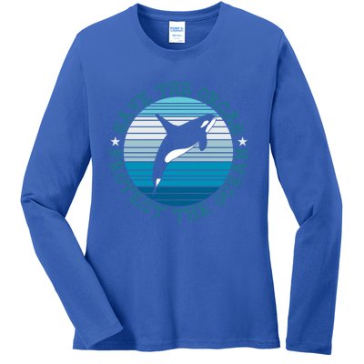 Save The Orcas Protect The Ocean Whale Design Gift Ladies Long Sleeve Shirt