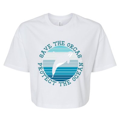 Save The Orcas Protect The Ocean Whale Design Gift Bella+Canvas Jersey Crop Tee