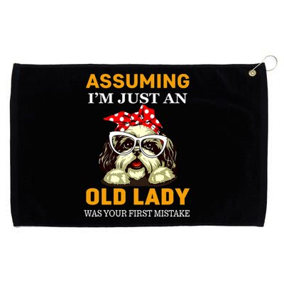 Shih Tzu Old Lady Assuming Im Just An Old Lady Was Your Meaningful Gift Grommeted Golf Towel