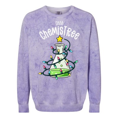 Science Teacher Oh Chemistree Chemistry Christmas Colorblast Crewneck Sweatshirt