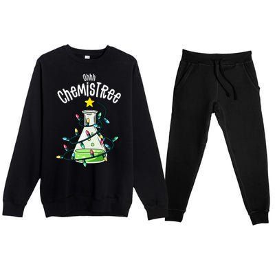 Science Teacher Oh Chemistree Chemistry Christmas Premium Crewneck Sweatsuit Set