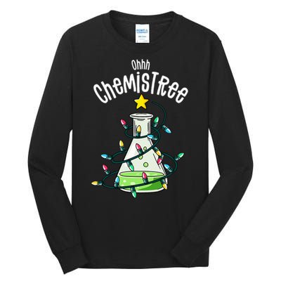 Science Teacher Oh Chemistree Chemistry Christmas Tall Long Sleeve T-Shirt