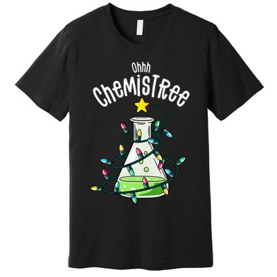 Science Teacher Oh Chemistree Chemistry Christmas Premium T-Shirt