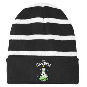 Science Teacher Oh Chemistree Chemistry Christmas Striped Beanie with Solid Band