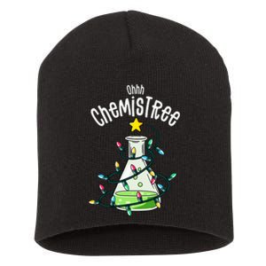 Science Teacher Oh Chemistree Chemistry Christmas Short Acrylic Beanie