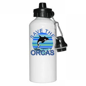 Save The Orcas Save The Whales Ocean Blue Cute Gift Aluminum Water Bottle