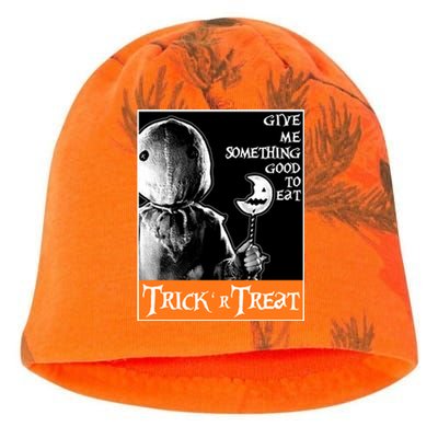 Sam Trick Or Treat Give Me Something Good To Eat Halloween Horror Kati - Camo Knit Beanie