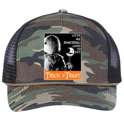 Sam Trick Or Treat Give Me Something Good To Eat Halloween Horror Retro Rope Trucker Hat Cap