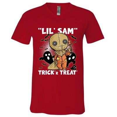 Sam Trickin Or Treatin Trick Or Treat Halloween Horror V-Neck T-Shirt