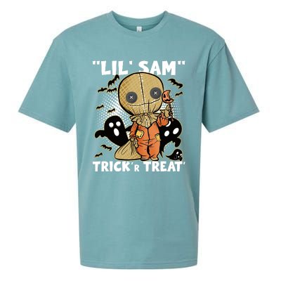 Sam Trickin Or Treatin Trick Or Treat Halloween Horror Sueded Cloud Jersey T-Shirt