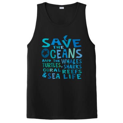 Save The Oceans Whales Turtles Sharks Coral Reefs Gift PosiCharge Competitor Tank