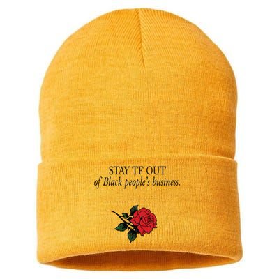 Stay Tf Out Of Black People’S Business Rose Sustainable Knit Beanie