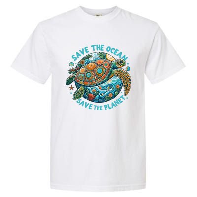 Save The Ocean Save The Planet Cute Sea Turtle Garment-Dyed Heavyweight T-Shirt