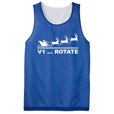 Santa Take Off Funny Pilot Airplane Christmas Funny Gift Funny Gift Mesh Reversible Basketball Jersey Tank