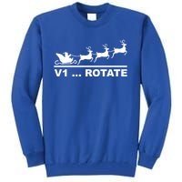 Santa Take Off Funny Pilot Airplane Christmas Funny Gift Funny Gift Tall Sweatshirt