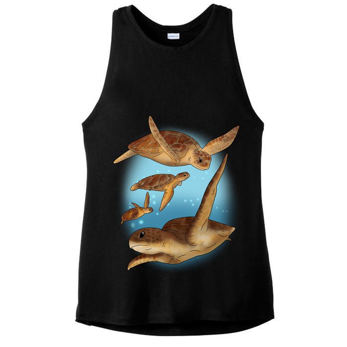 Sea Turtle Ocean Skip A Straw Save A Turtle Gift Ladies PosiCharge Tri-Blend Wicking Tank