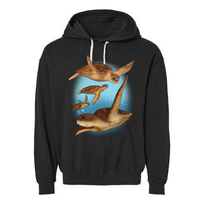 Sea Turtle Ocean Skip A Straw Save A Turtle Gift Garment-Dyed Fleece Hoodie