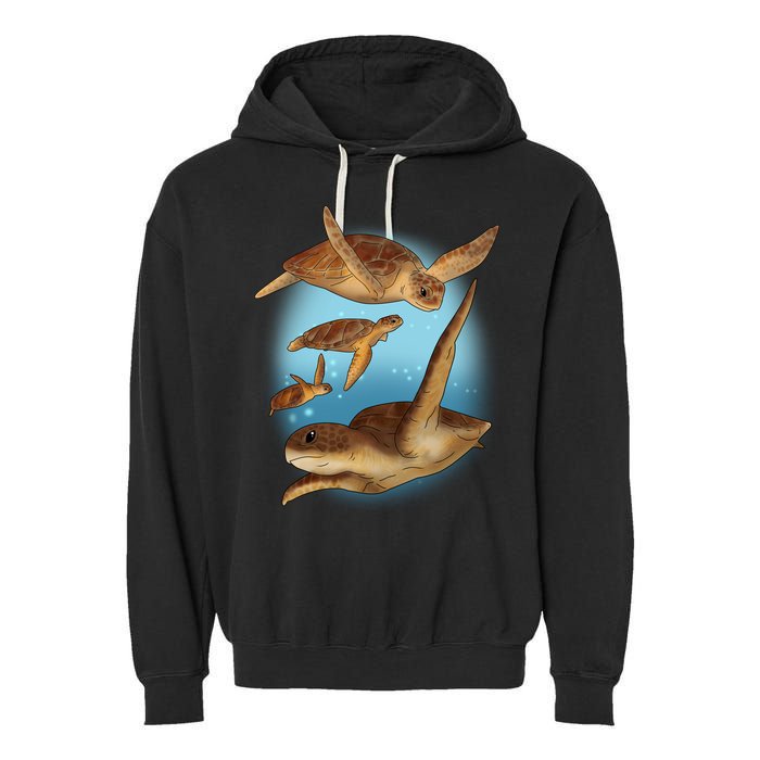 Sea Turtle Ocean Skip A Straw Save A Turtle Gift Garment-Dyed Fleece Hoodie