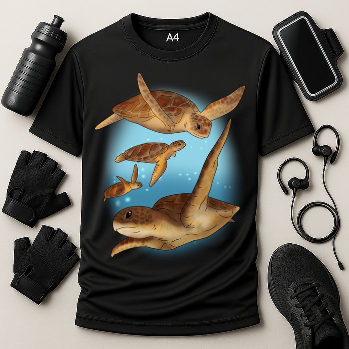 Sea Turtle Ocean Skip A Straw Save A Turtle Gift Performance Shirt