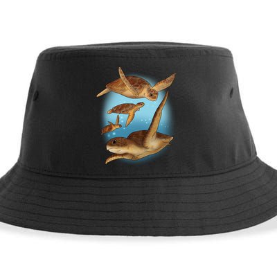 Sea Turtle Ocean Skip A Straw Save A Turtle Gift Sustainable Bucket Hat