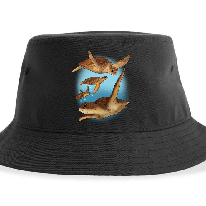 Sea Turtle Ocean Skip A Straw Save A Turtle Gift Sustainable Bucket Hat