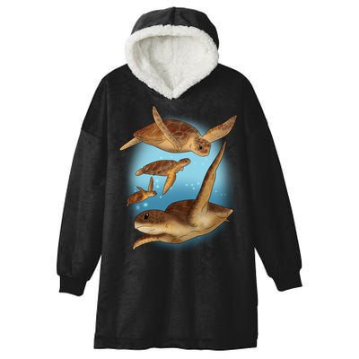 Sea Turtle Ocean Skip A Straw Save A Turtle Gift Hooded Wearable Blanket