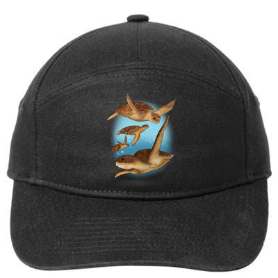 Sea Turtle Ocean Skip A Straw Save A Turtle Gift 7-Panel Snapback Hat