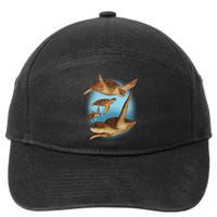 Sea Turtle Ocean Skip A Straw Save A Turtle Gift 7-Panel Snapback Hat