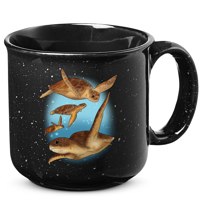 Sea Turtle Ocean Skip A Straw Save A Turtle Gift 15oz Campfire Ceramic Mug