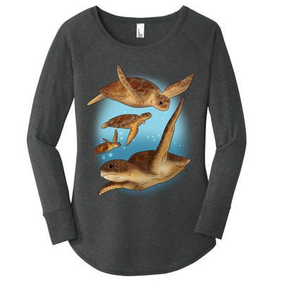 Sea Turtle Ocean Skip A Straw Save A Turtle Gift Women's Perfect Tri Tunic Long Sleeve Shirt