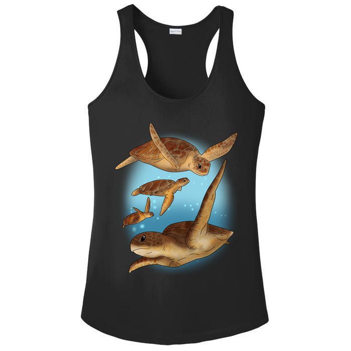 Sea Turtle Ocean Skip A Straw Save A Turtle Gift Ladies PosiCharge Competitor Racerback Tank