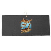 Sea Turtle Ocean Skip A Straw Save A Turtle Gift Large Microfiber Waffle Golf Towel