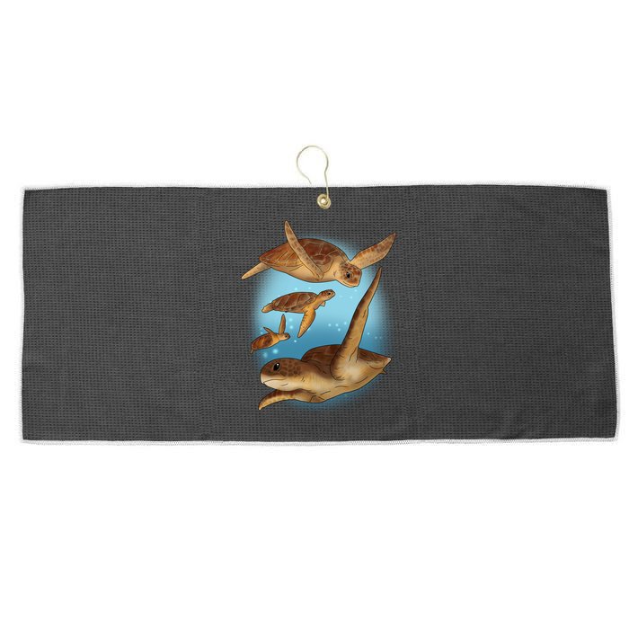 Sea Turtle Ocean Skip A Straw Save A Turtle Gift Large Microfiber Waffle Golf Towel
