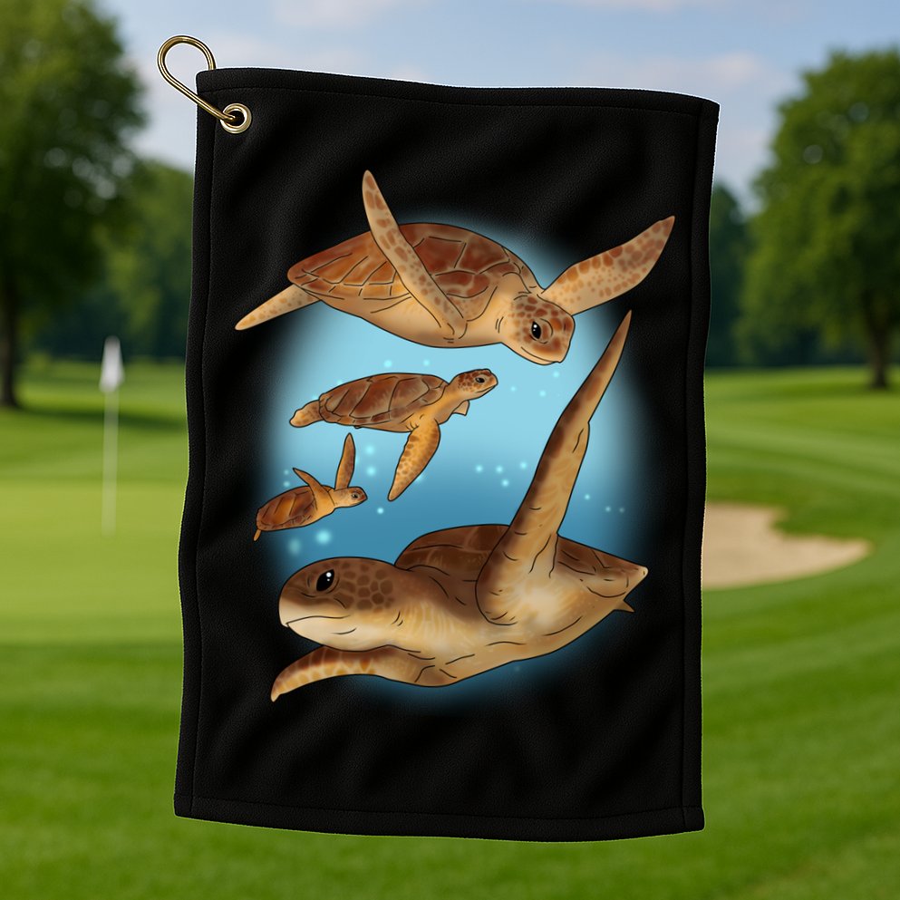 Sea Turtle Ocean Skip A Straw Save A Turtle Gift Golf Towel
