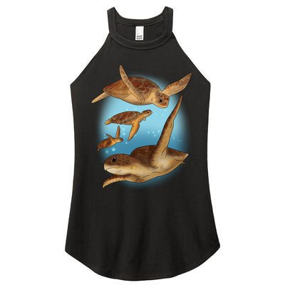 Sea Turtle Ocean Skip A Straw Save A Turtle Gift Women's Perfect Tri Rocker Tank