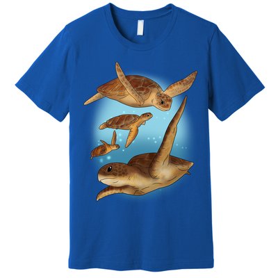 Sea Turtle Ocean Skip A Straw Save A Turtle Gift Premium T-Shirt