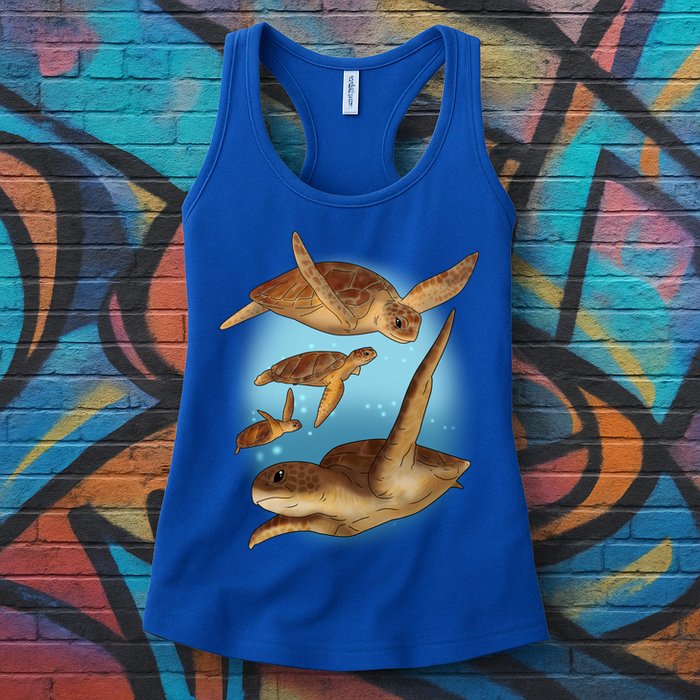 Sea Turtle Ocean Skip A Straw Save A Turtle Gift Womens Tank Top