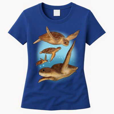 Sea Turtle Ocean Skip A Straw Save A Turtle Gift Womens T-Shirt