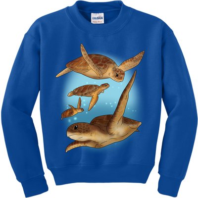 Sea Turtle Ocean Skip A Straw Save A Turtle Gift Kids Sweatshirt