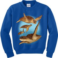 Sea Turtle Ocean Skip A Straw Save A Turtle Gift Kids Sweatshirt