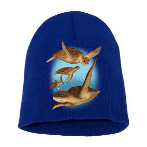 Sea Turtle Ocean Skip A Straw Save A Turtle Gift Short Acrylic Beanie